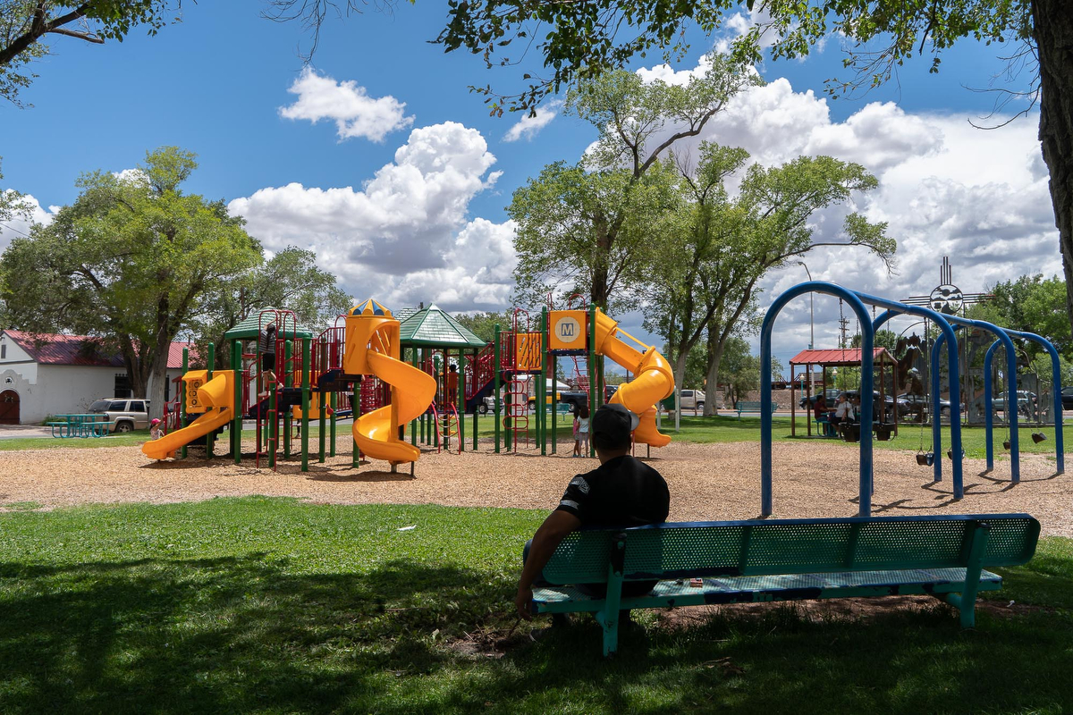 Riverwalk Park is in Grants, New Mexico, along Route 66. About 9,000 people live in Grants.