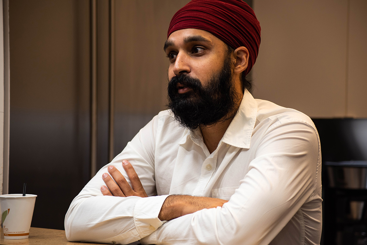 "Muslim in this country has become a bad word," said Simran Jeet Singh, a senior religion fellow at the Sikh Coalition in New York. "It has become wrong to associate with a particular religious tradition. ... A lot of this hate is rooted in ignorance because people are assuming that I'm Muslim when I'm not, just because of their sort of racial understanding of who I am based on my appearance." (Ashley Mackey/News21)
