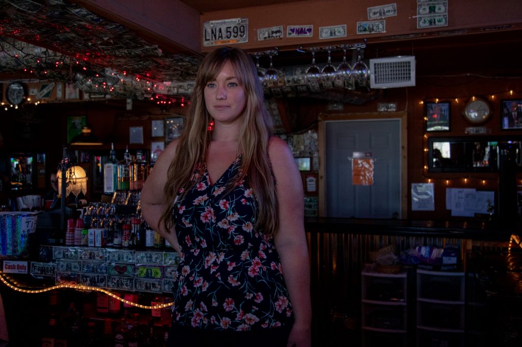 Kari Wilson, 26, is a bartender at The Virginian Bar in Twentynine Palms, California. (Lenny Martinez/News21)